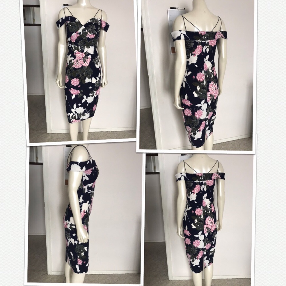 Women’s floral strappy off shoulder dress